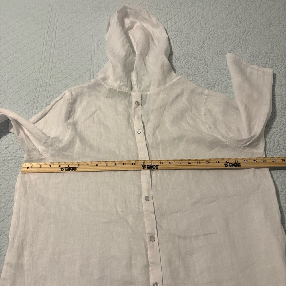 Tahari linen hooded tunic. Size 1X. - Picture 6 of 8